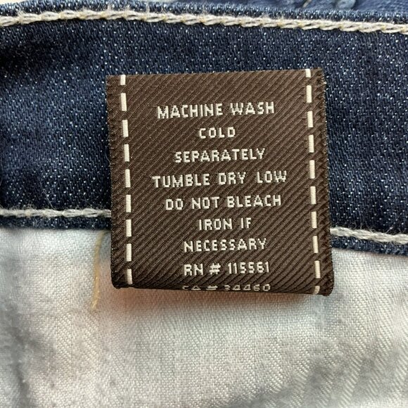 7 For All Mankind Dojo Flare Jeans Womens Size 28 Dark Wash Cotton Blend USA-Mad - Picture 12 of 12